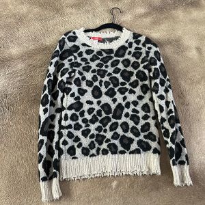 AQUA cheetah sweater